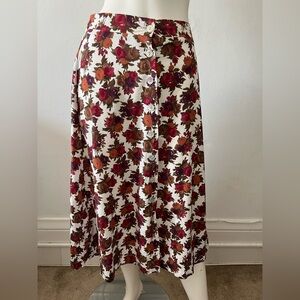 Vintage Appointments made in USA fall flowers elastic waist pencil skirt M